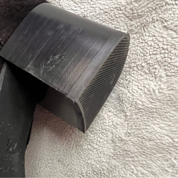 Aquatalia Charlotte Weatherproof Suede Leather Block Heel Ankle Boot Black 7.5 - Picture 11 of 15